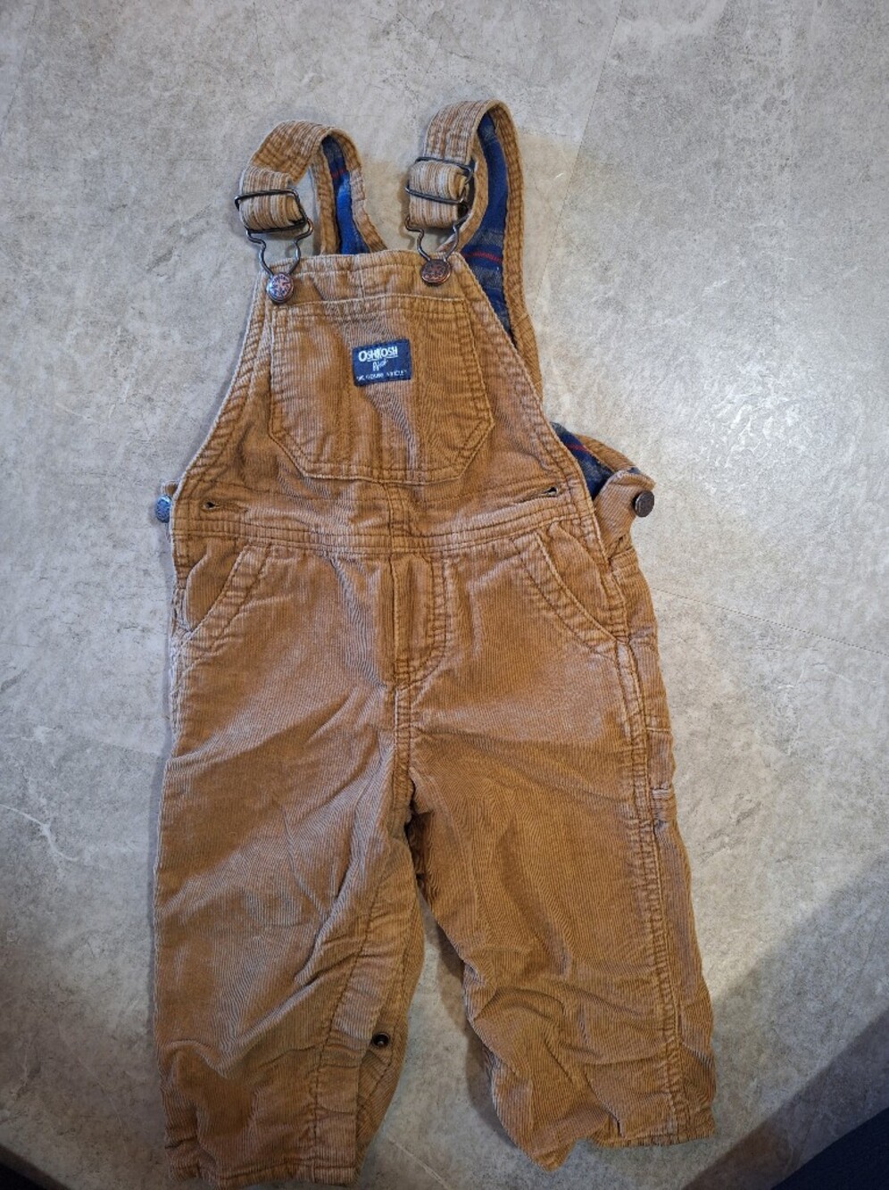 OshKosh B'gosh Toddler Lined Corduroy Overalls - Fleece Lined - Size 12 Months
